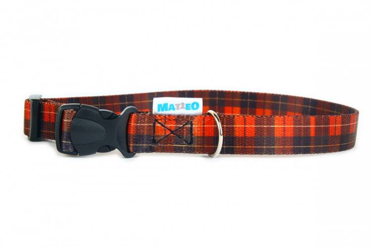 Obroża Klamra Plastikowa - Szkocka Krata 0516XL 40MM 40-66CM - matteo-company