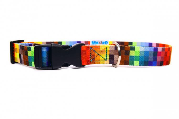 Obroża Klamra Plastikowa - Piksele 0473 10MM 18-30CM -