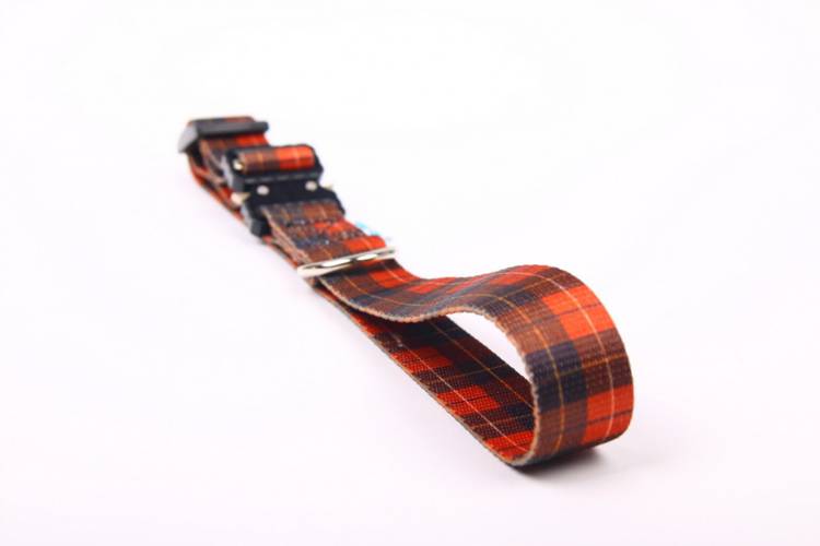 Obroża Klamra Metalowa - Szkocka Krata 0536 30MM 44-76CM - matteo-company