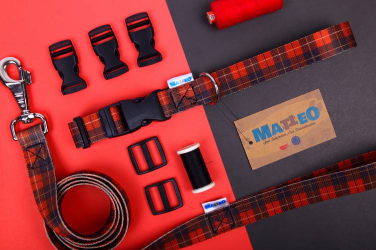 Obroża Klamra Plastikowa - Szkocka Krata 0516XXL 50MM 40-70CM - matteo-company