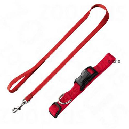 Komplet Hunter Ecco Sport czerwony obroża + smycz Obwód szyi: 35-53 cm + smycz, 200 cm - Hunter