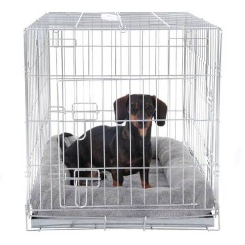 Zestaw: Klatka do pomieszczeń dla psa Double Door z wygodną poduszką XL: gł. x szer. x wys.: 109 x 69 x 75 cm - Zooplus Selection