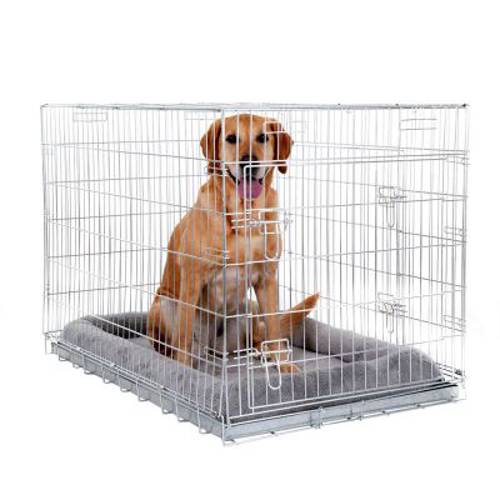 Zestaw: Klatka do pomieszczeń dla psa Double Door z wygodną poduszką XL: gł. x szer. x wys.: 109 x 69 x 75 cm - Zooplus Selection