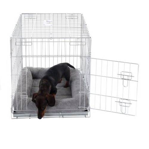Zestaw: Klatka do pomieszczeń dla psa Double Door z wygodną poduszką XL: gł. x szer. x wys.: 109 x 69 x 75 cm - Zooplus Selection