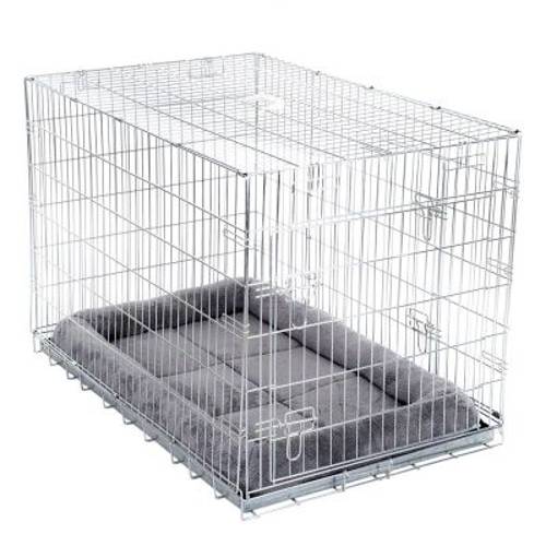 Zestaw: Klatka do pomieszczeń dla psa Double Door z wygodną poduszką XL: gł. x szer. x wys.: 109 x 69 x 75 cm - Zooplus Selection