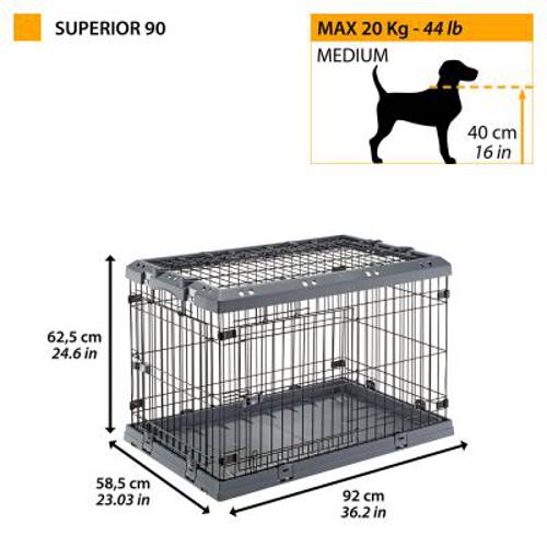 Ferplast klatka transportowa Superior Szer. x głęb. x wys.: 92 x 58,5 x 62,5 cm - Ferplast