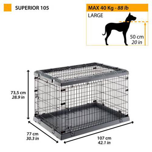 Ferplast klatka transportowa Superior Szer. x głęb. x wys.: 92 x 58,5 x 62,5 cm - Ferplast