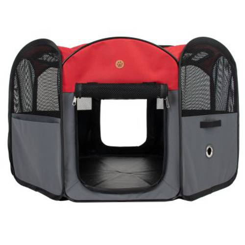 Nylonowy kojec dla zwierząt Dł. x szer. x wys.: 116 x 116 x 59,5 cm, szaro-czerwony - Zooplus Selection