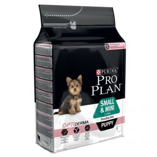 Pro Plan OptiDerma Small & Mini Puppy Sensitive, łosoś i ryż 3 kg