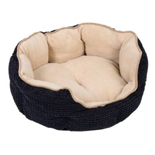 Legowisko dla kota i psa Cozy Kingdom, czarno-beżowe Ø 45 x wys. 20 cm - Zooplus Selection