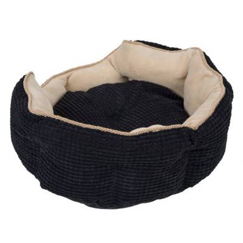 Legowisko dla kota i psa Cozy Kingdom, czarno-beżowe Ø 45 x wys. 20 cm - Zooplus Selection