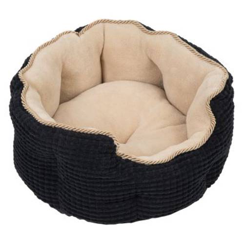 Legowisko dla kota i psa Cozy Kingdom, czarno-beżowe Ø 45 x wys. 20 cm - Zooplus Selection