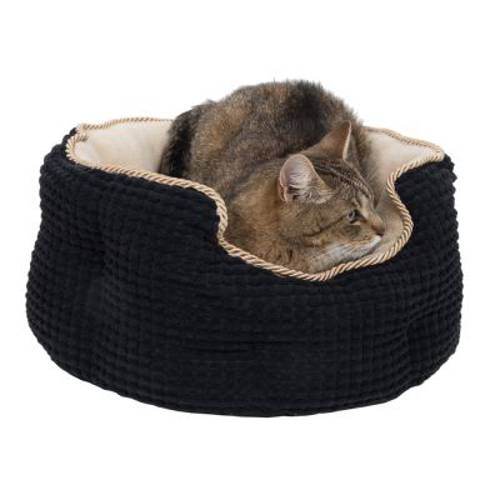 Legowisko dla kota i psa Cozy Kingdom, czarno-beżowe Ø 45 x wys. 20 cm - Zooplus Selection