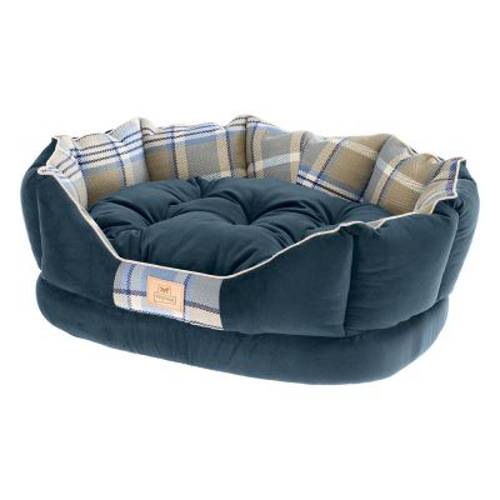 Ferplast legowisko Charles, niebieskie Rozmiar 70: Dł. x szer. x wys.: 70 x 52 x 25 cm - Ferplast