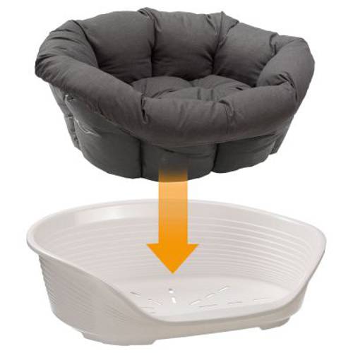 Ferplast Siesta Deluxe, antracytowa poduszka Sofia do kosza 8: dł. x szer. x wys.: 85 x 62 x 28,5 cm - Ferplast