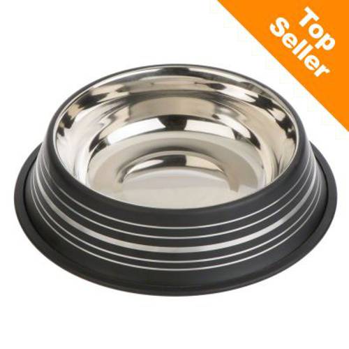 Silver Line miska ze stali szlachetnej, czarna matowa 450 ml, Ø 20 cm - Zooplus Selection