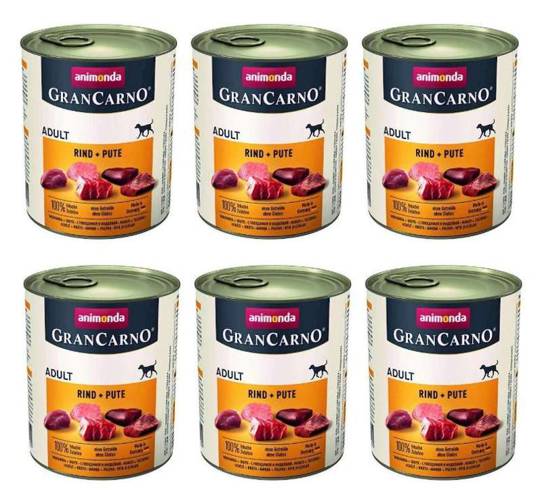 Animonda GranCarno adult wołowina i indyk 6x800g - Animonda