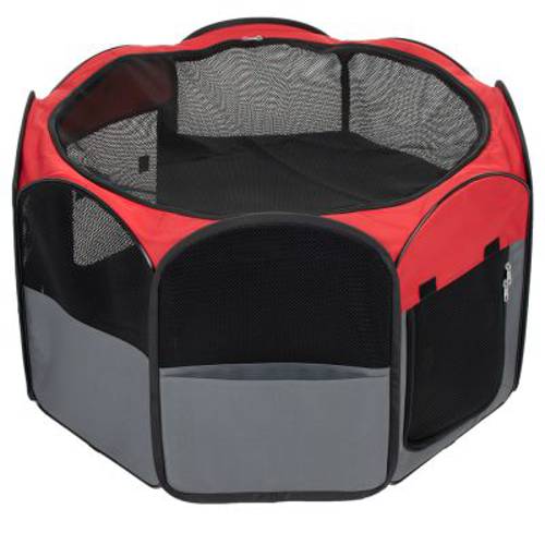 Nylonowy kojec dla zwierząt Dł. x szer. x wys.: 116 x 116 x 59,5 cm, szaro-czerwony