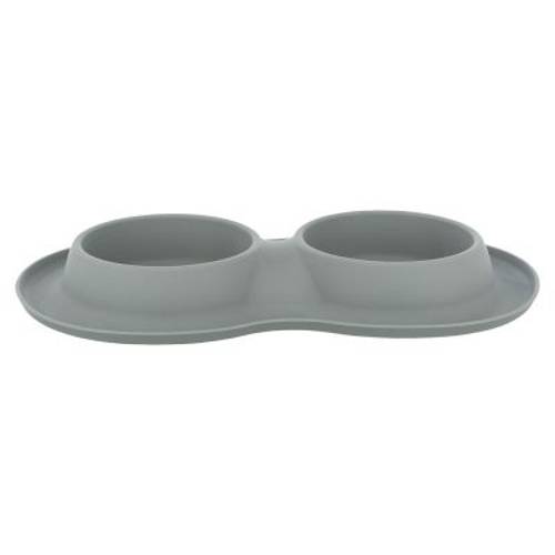 Trixie Zestaw misek, silikon/stal nierdzewna  2 × 400 ml, ø 14 cm - Trixie