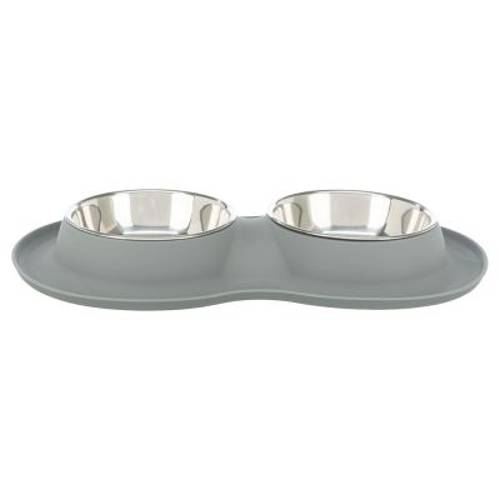 Trixie Zestaw misek, silikon/stal nierdzewna  2 × 400 ml, ø 14 cm - Trixie