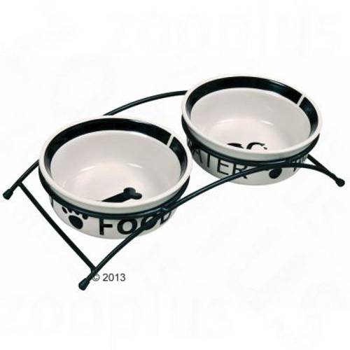 Trixie Eat on Feet zestaw misek ze stojakiem dla psa 2 x 0,6 l/ Ø 15 cm - Trixie