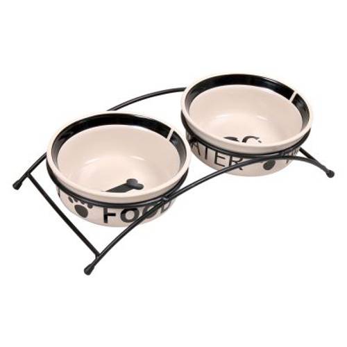 Trixie Eat on Feet zestaw misek ze stojakiem dla psa 2 x 0,6 l/ Ø 15 cm - Trixie