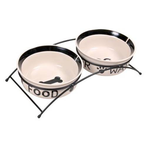 Trixie Eat on Feet zestaw misek ze stojakiem dla psa 2 x 0,6 l/ Ø 15 cm - Trixie