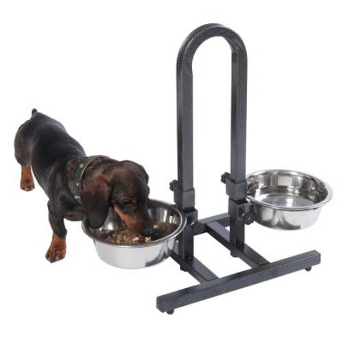 Psi bar z dwiema metalowymi miskami 2 x 1,8 l / ø 21 cm - Zooplus