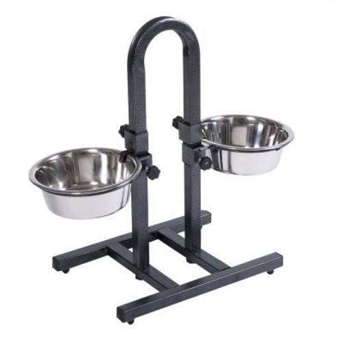 Psi bar z dwiema metalowymi miskami 2 x 1,8 l / ø 21 cm - Zooplus