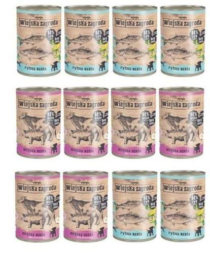 Wiejska zagroda MIX dla szczeniąt JUNIOR 12x400g - Wiejska zagroda