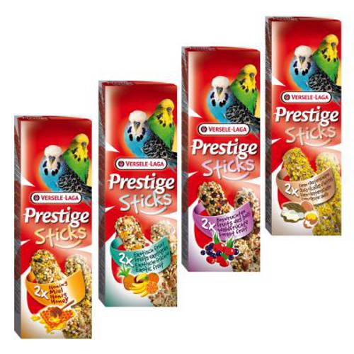 Mieszany pakiet Prestige Sticks dla papużek falistych 4 x 2 sztuki (240g)