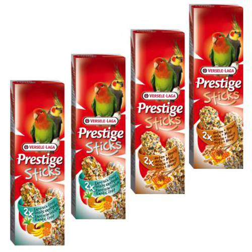 Mieszany pakiet Prestige Sticks dla papug dużych 4 x 2 sztuki (560g)