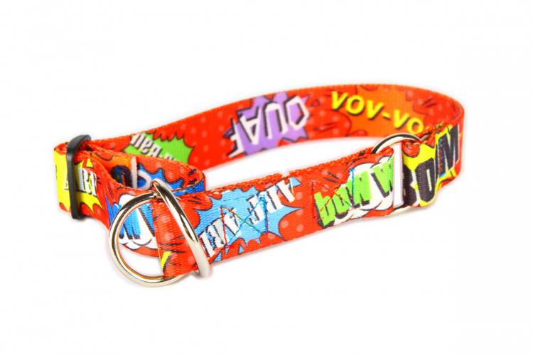 Obroża Półzaciskowa - Graffiti Czerwone 0631 30MM 34-55CM - matteo-company