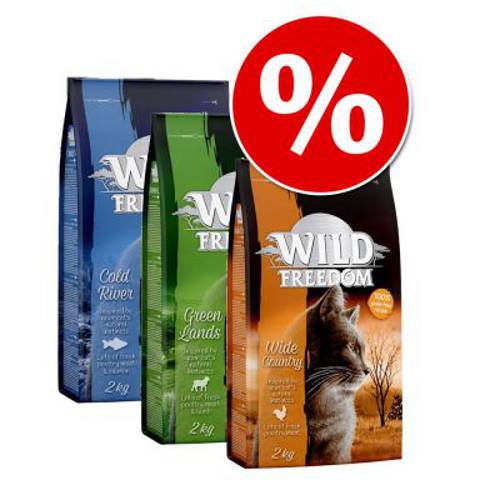 Pakiet Wild Freedom, karma sucha dla kota, 3 x 2 kg Wild Freedom Adult "Wild Hills" – Kaczka - Wild Freedom