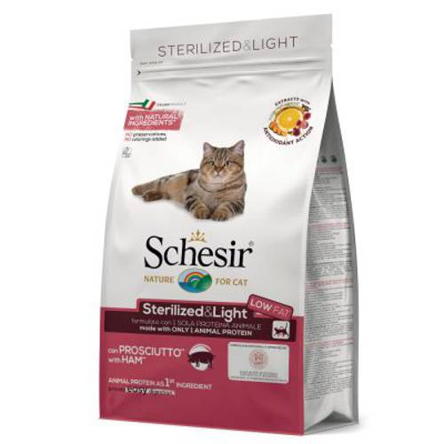 Schesir Sterilized & Light, z szynką 1,5 kg -