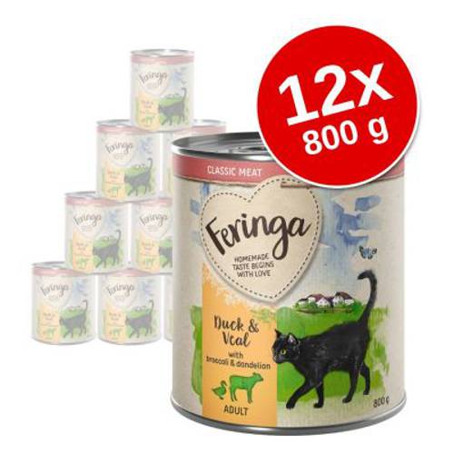 Korzystny pakiet Feringa Menu 2 smaki, 12 x 800 g Łosoś i indyk z cukinią i rukwią wodną - Feringa