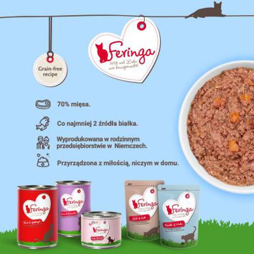 Feringa karma mokra dla kociąt, 6 x 200 g Kurczak i królik z ziemniakami i mniszkiem lekarskim - Feringa