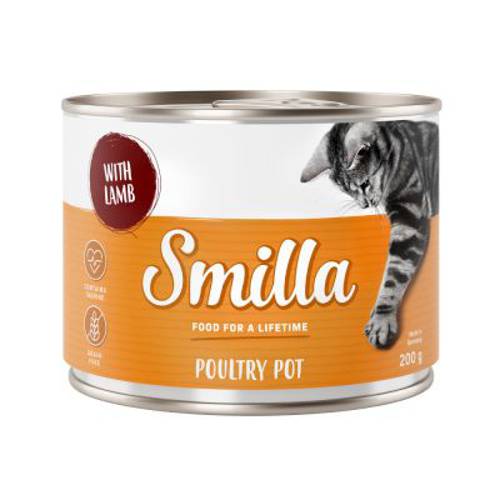 Smilla Puszki z drobiem, 6 x 200 g Drób z sercami drobiowymi - Karma Kot