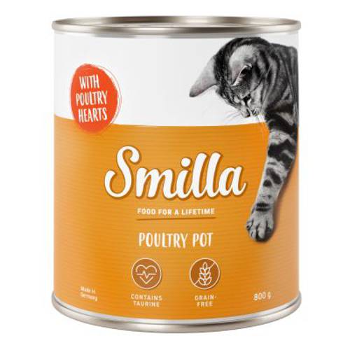Smilla Puszki z drobiem, 6 x 800 g Drób z wołowiną - Karma Kot