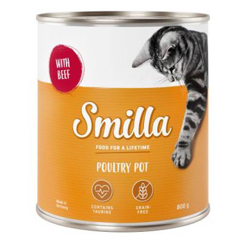 Smilla Puszki z drobiem, 6 x 800 g Drób z wołowiną - Karma Kot