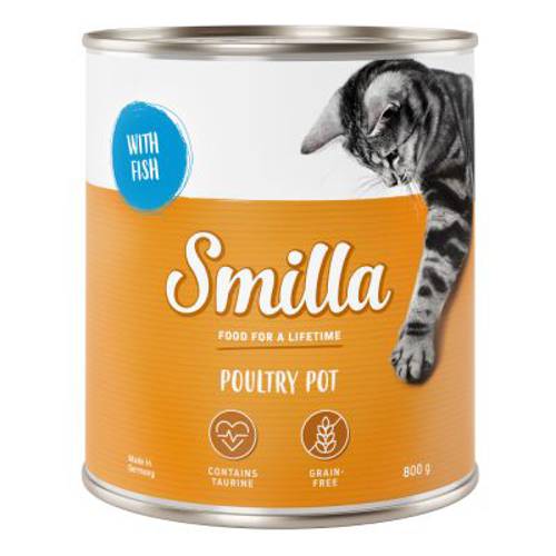 Smilla Puszki z drobiem, 6 x 800 g Drób z wołowiną - Karma Kot