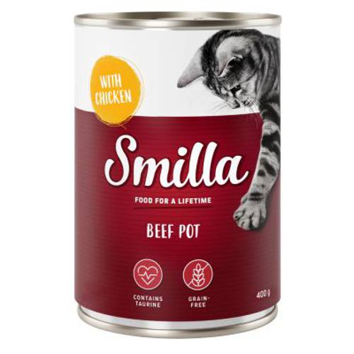 Smilla Puszki z wołowiną, 6 x 400 g Wołowina z rybą - Karma Kot