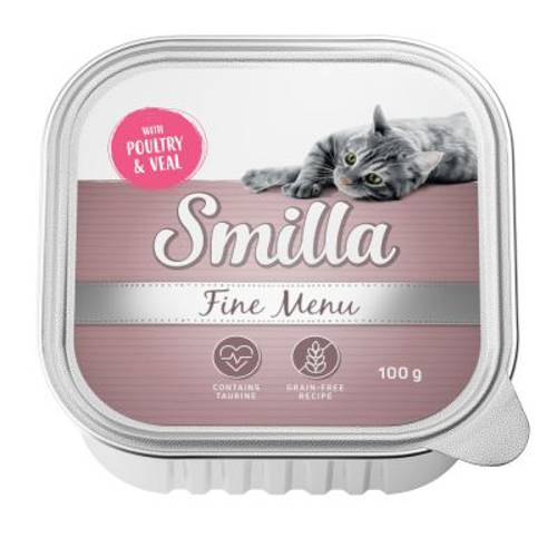 Smilla Fine Menu, 8 x 100 g Drób z wątróbkami kurzymi - Karma Kot