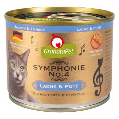 Pakiet GranataPet Symphonie, 12 x 200 g Łosoś z indykiem - Granatapet