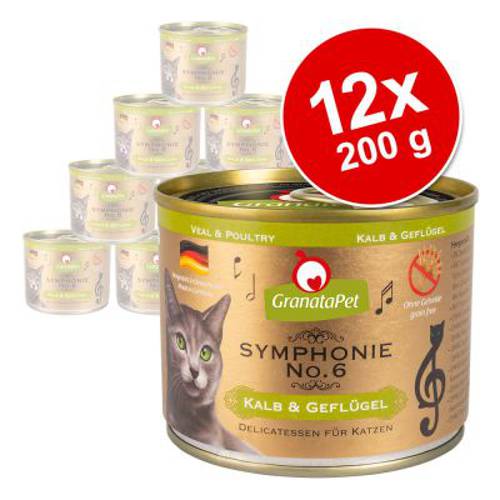 Pakiet GranataPet Symphonie, 12 x 200 g Łosoś z indykiem - Granatapet