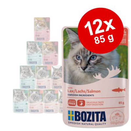 Pakiet mieszany Bozita w galarecie, 12 x 85 g Menu mięsno-rybne - Bozita