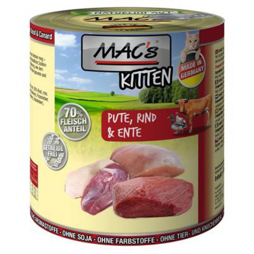 MAC´s Cat karma  dla kota, 6 x 800 g Cielęcina i indyk - Mac S