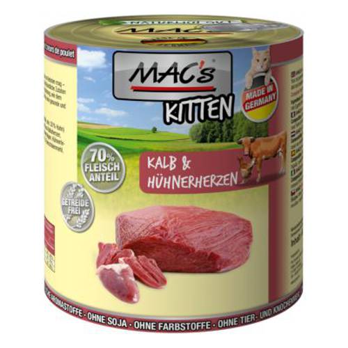 MAC´s Cat karma  dla kota, 6 x 800 g Cielęcina i indyk - Mac S