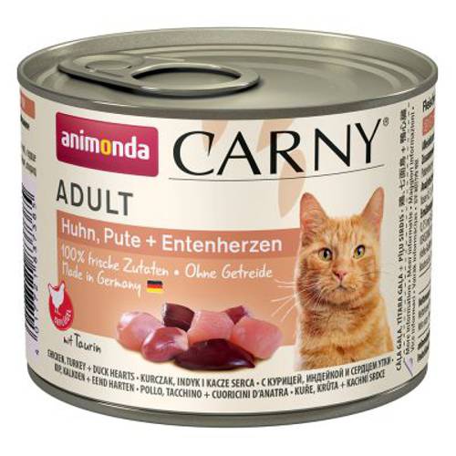 Animonda Carny Adult, 6 x 200 g Wołowina i kurczak z sercami kaczymi - Animonda Rafine