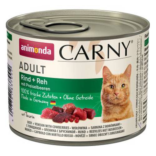 Animonda Carny Adult, 6 x 200 g Wołowina i serca - Animonda Rafine